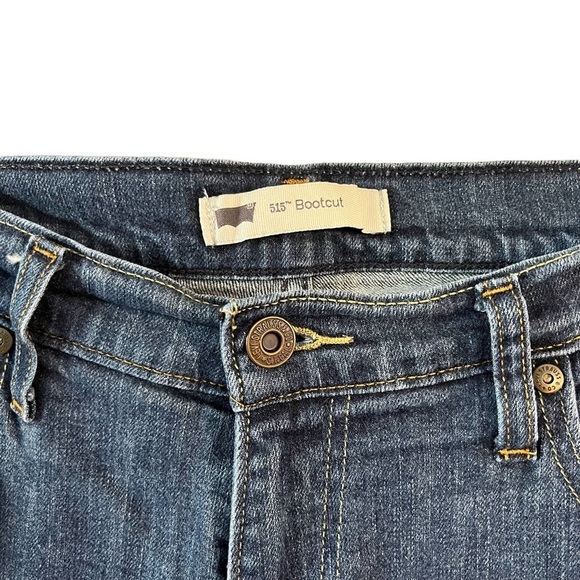 Levi's 515 dark wash bootcut jeans size 14L 32 waist 34 length back flap pocket - Picture 3 of 7